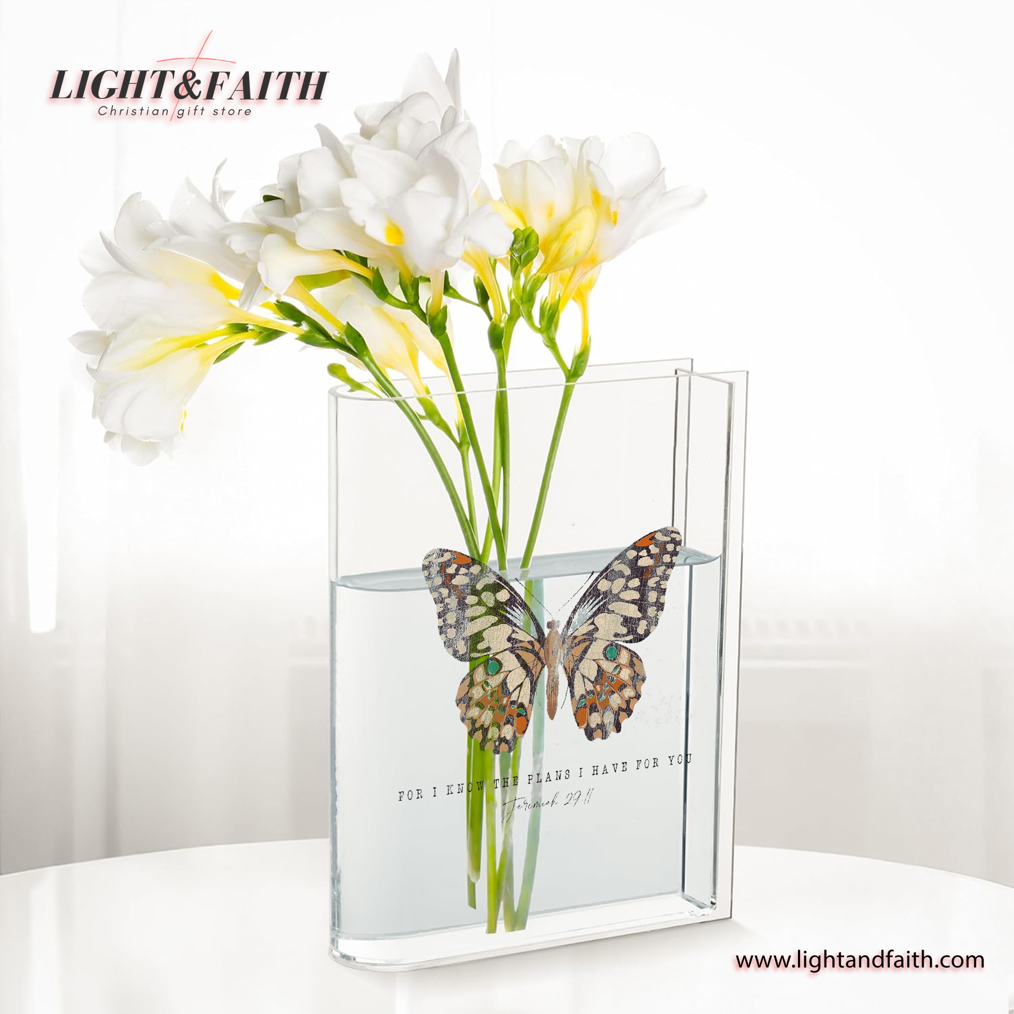 For I Know The Plans I Have For You Book Vase, Christian Book Vase, Faith Book Vase, Bible Verse Book Shaped Flower Vase